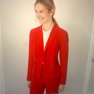 Ann Taylor the Short Fitted Double Breasted Blazer in Fluid Crepe